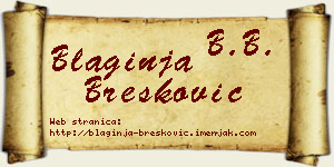 Blaginja Brešković vizit kartica